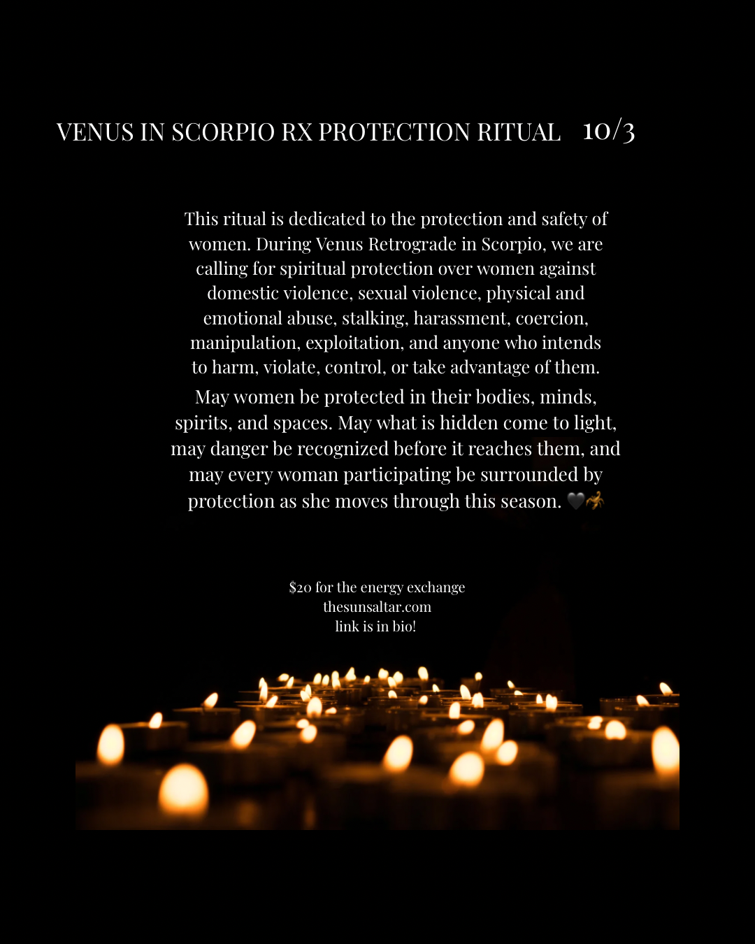 Venus in Scorpio Rx Protection Ritual 🖤🕯️🦺